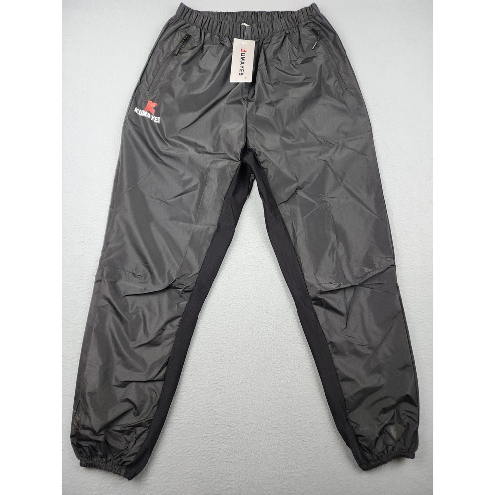 KUMAYES Sweatpants Mens Medium 28x28 Black Thermal Lined Elastic Joggers Gym